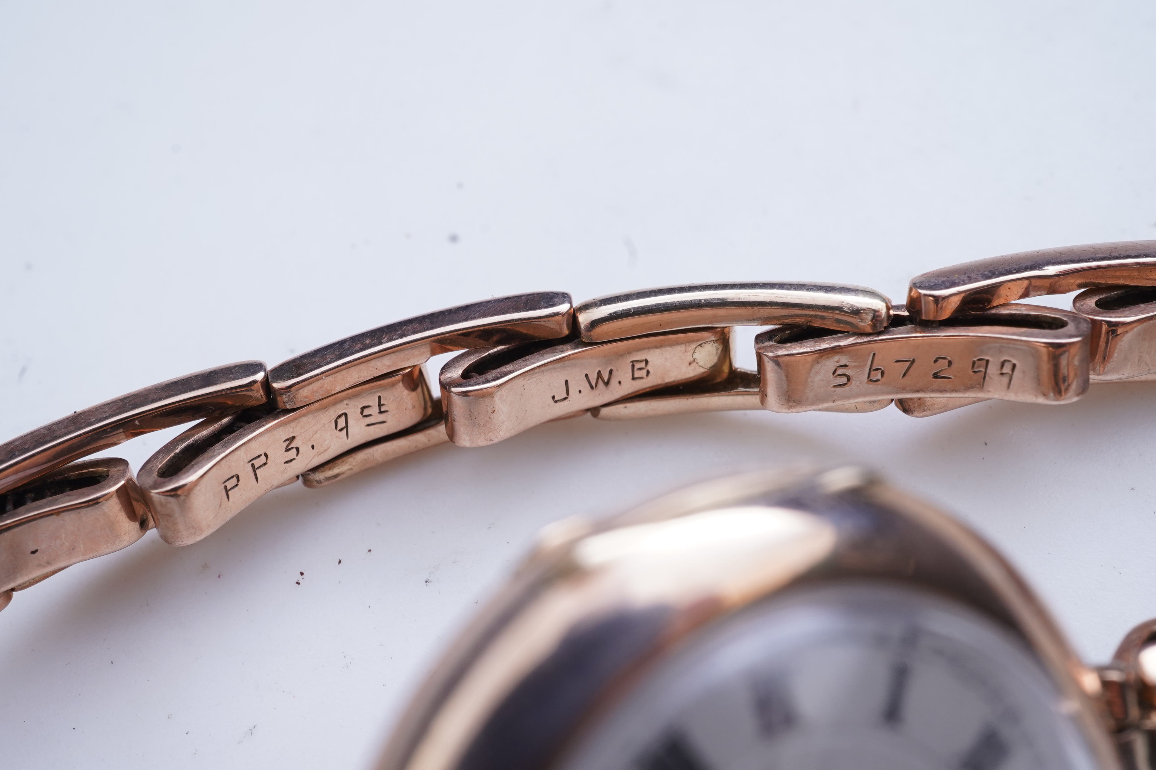 JW Benson, a lady's gold wristwatch, circa 1924